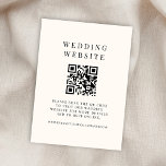 Inserção de Casamento de Código QR de Preto e Marf<br><div class="desc">Essas placas de gabinete simples e modernas apresentam um modelo de código QR, fazer que seja fácil direcionar seus convidados para o site de casamento ou registro. Um esquema de cores de preto e marfim é elegante, elegante e na moda! Estas coordenadas com a nossa Suíte de Casamento de Folha...</div>