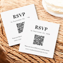 Inserção de Casamento de Negrito RSVP de Código QR