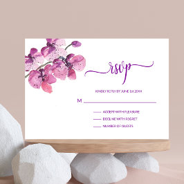 Inserção de Casamento de RSVP de Orquídea Roxo de