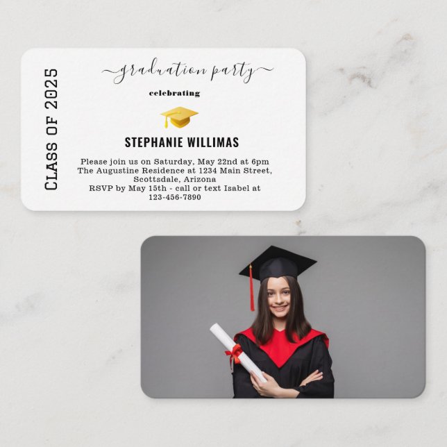 Inserção de Convite de festa de formatura (Frente/Verso)