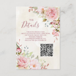 Inserção de detalhes de código QR de casamento flo