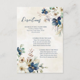 Inserção de Direção de Casamento Floral Azul de In