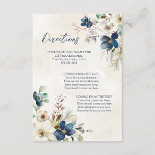 Inserção de Direção de Casamento Floral Azul de In