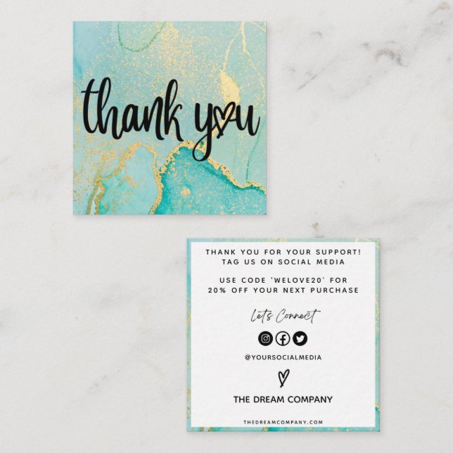 Inserção de Mídia Azul Abstrato Dourada (Frente/Verso)