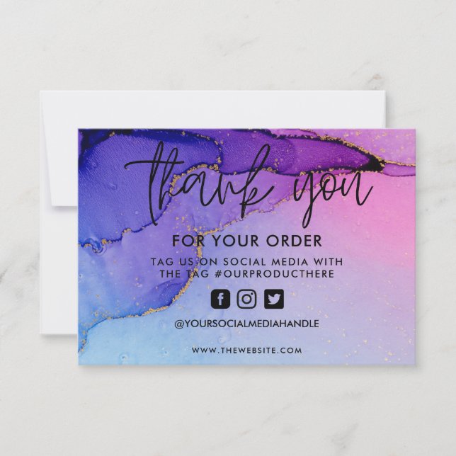 Inserção de Mídia de Aquarela Dourada com Abstrato (Frente)