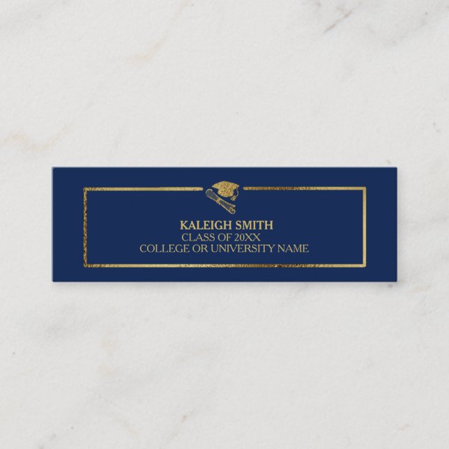 Inserção de Nome Personalizado em Ouro sobre Azul  (Frente)