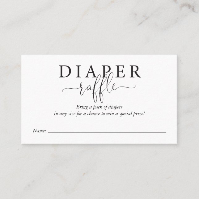 Inserção de Raffle de Fralda Moderna (Frente)