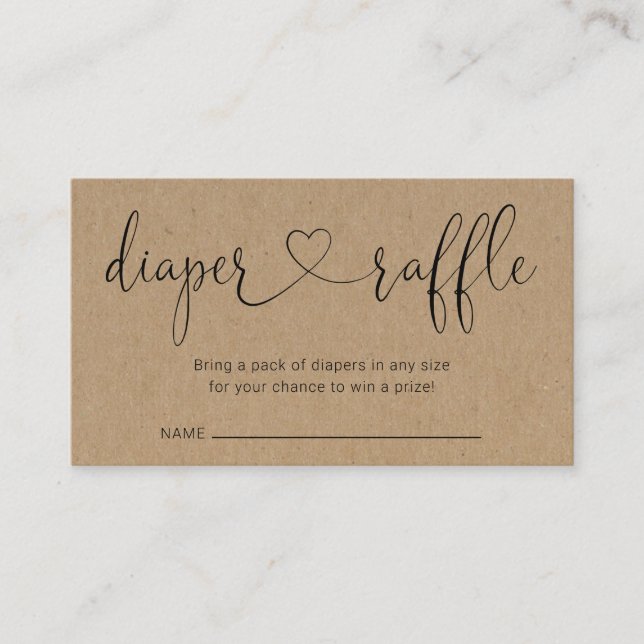 Inserção de Raffle de Fralda para Convite de Chá d (Frente)