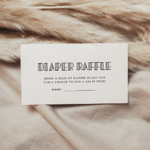 Inserção de rifa de fraldas para chá de bebê retrô