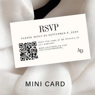 Inserção de RSVP de casamento com código QR em env
