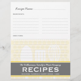 Inserção do Binder de Receita do Estilo Amarelo Di