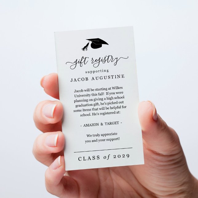 Inserção do Cartão de Registro de Presente de Grad (Criador carregado)