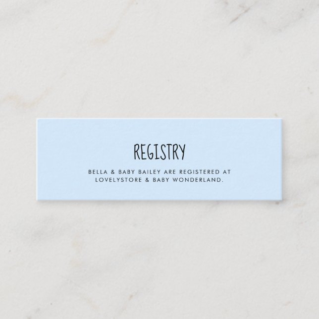 Inserção do cartão de registro do Chá de fraldas a (Frente)