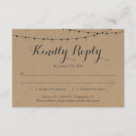Inserção do Cartão de Resposta de Convite | Rustic