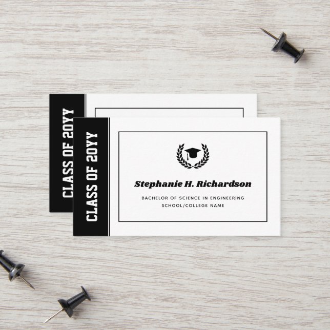 Inserção do Nome do Anúncio de Graduação Moderna (Frente/Verso In Situ)