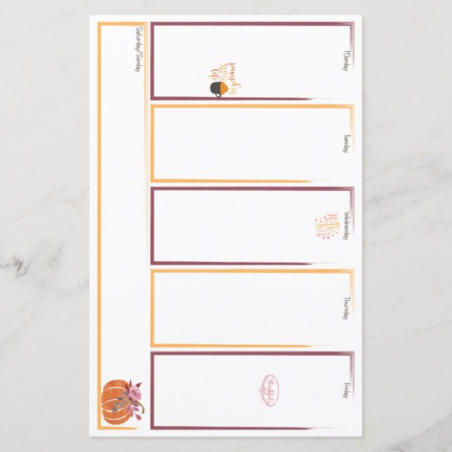 Inserção do Planejador da Semana de Queda Fantásti (Frente)