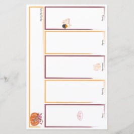 Inserção do Planejador da Semana de Queda Fantásti