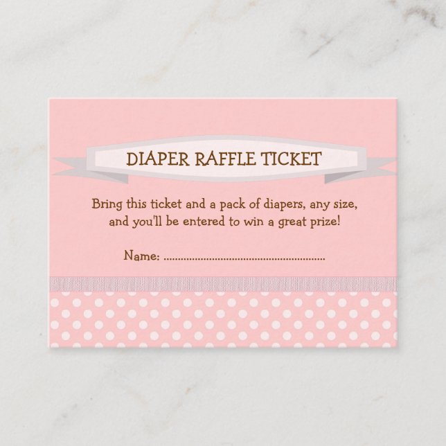Inserção do tíquete de Raffle da Fralda rosa (Frente)