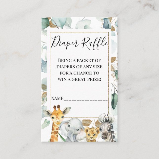 Inserção Dourada da Fralda Eucalyptus Safari Raffl (Frente)