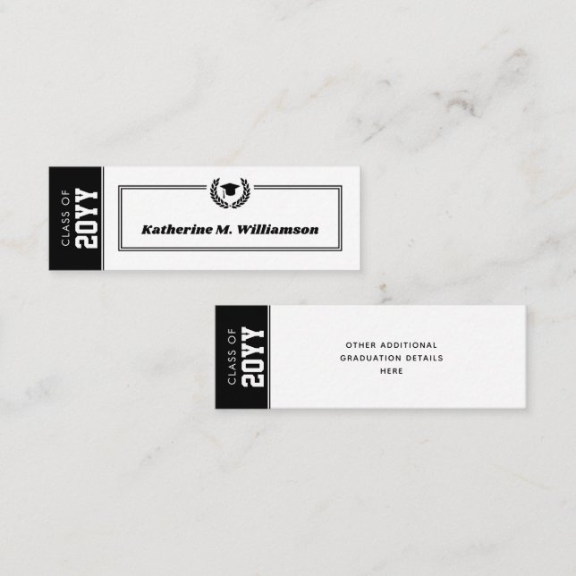 Inserções de Cartão de Nome de Graduação Moderna P (Frente/Verso)