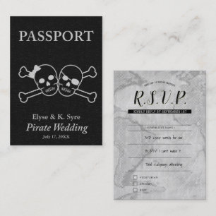 inserções de rsvp de casamento pirata