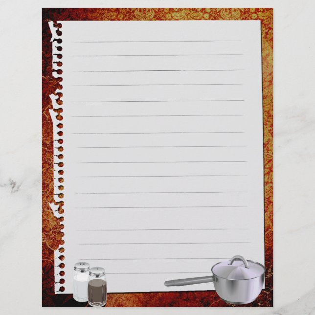 Inserções do Binder de Receita Vintage (Frente)