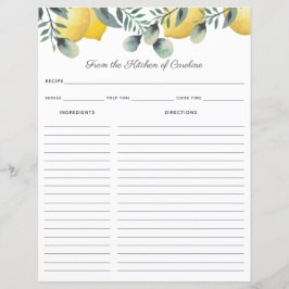 Inserir Binder de Cartão de Receita de Limões e Eu