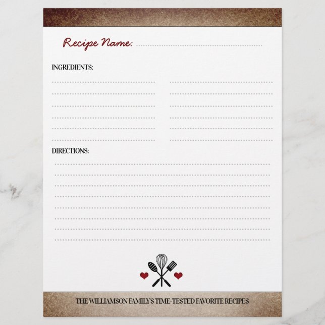 Inserir Binder de Receita Personalizada de Papel V (Frente)