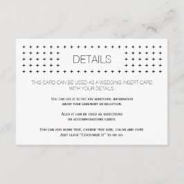 Inserir o cartão dos detalhes geométricos brancos 