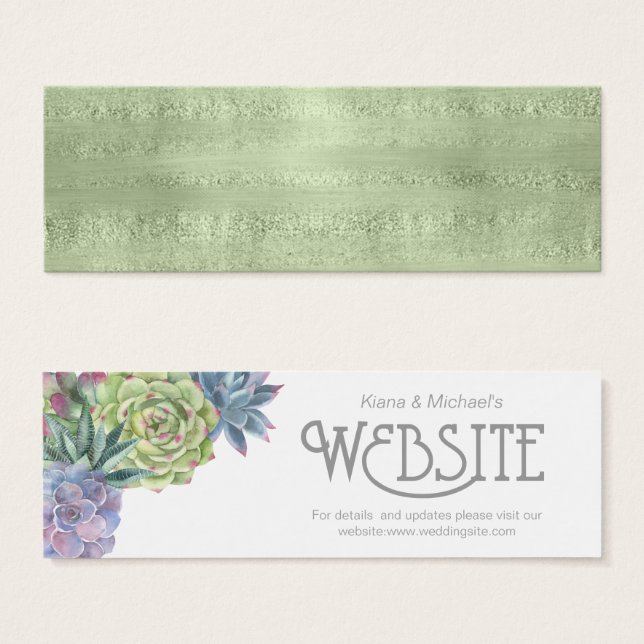 Inserir o site do Web Sparkle e Succulents, ID Ver (Frente & Verso)
