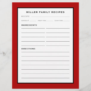 Inserir Receita de Nome da Família Preto Vermelh