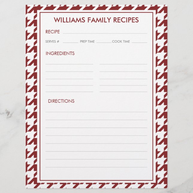 Inserir Receita Nome Família Houndstooth  (Frente)