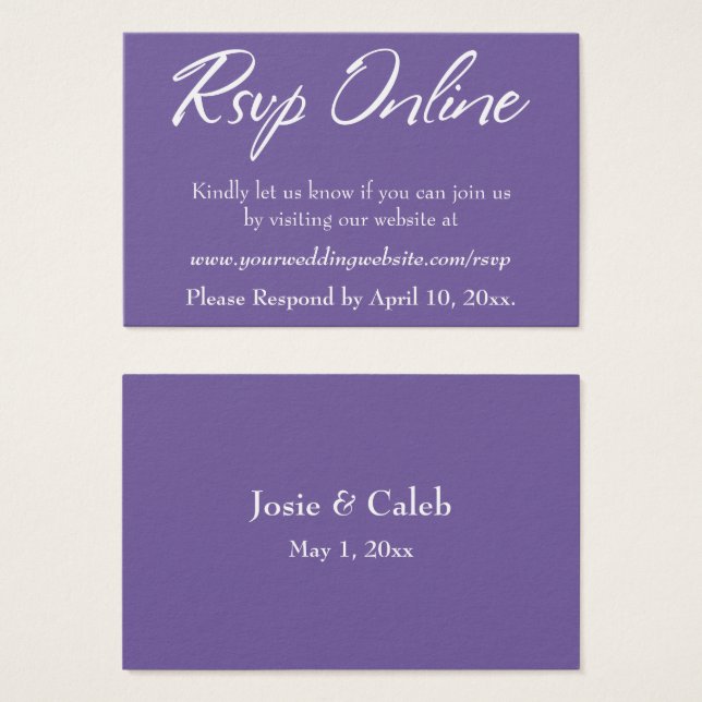 Inserir Script Branco e RSVP Online de Casamento (Frente & Verso)