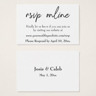 Inserir Script Preto, Branco, RSVP Online de Casam