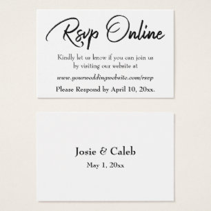 Inserir Script Preto, Branco, RSVP Online de Casam