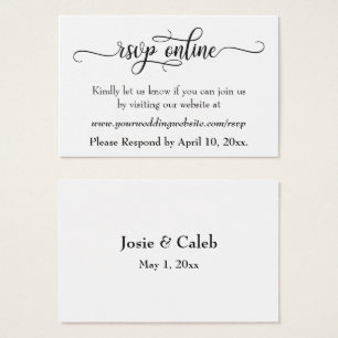 Inserir Script Preto, Branco, RSVP Online de Casam