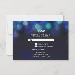 Inserto de Cartão de Casamento RSVP Luzes Bokeh Cé