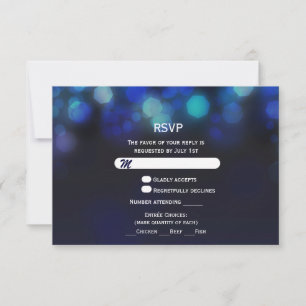 Inserto de Cartão de Casamento RSVP Luzes Bokeh Cé
