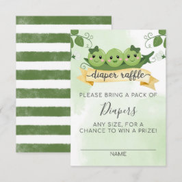 Inserto de cartão de rifa de fraldas Three Peas in