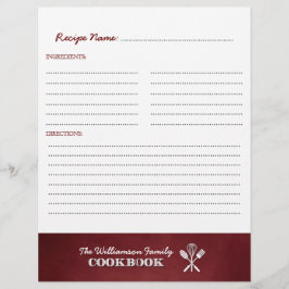 Inserto de encadernação de livro de receitas da fa