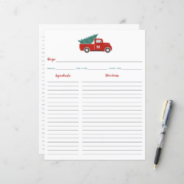 Inserto de fichário de receitas de Natal do caminh