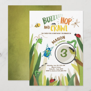 Inseto Aniversário Convite Insetos Insetos Escutas
