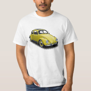 Inseto clássico amarelo no t-shirt branco