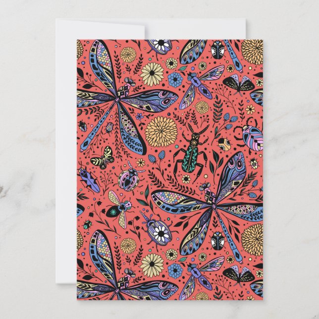 Insetos de porta em vermelho-coral (Frente)