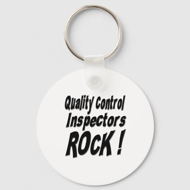 Inspetores de Controle de Qualidade Rock! Chaveiro (Frente)