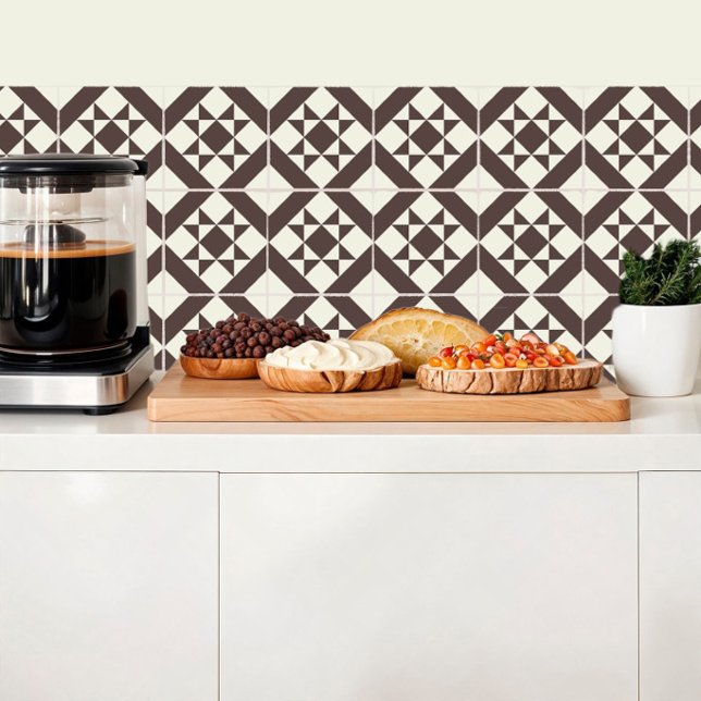 inspiração geométrica no chão do azulejo marrom (Criador carregado)