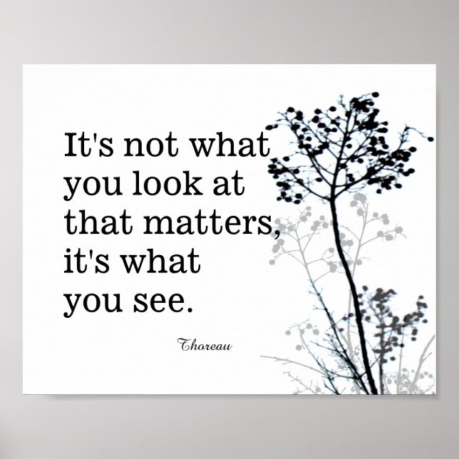 inspiração Thoreau cita poster preto e branco (Frente)