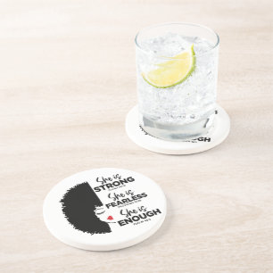 Inspiradora Ela É Porta copos De Sandstone