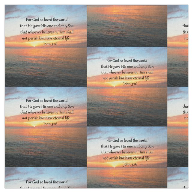 INSPIRANDO JOHN 3:16 TECIDO DE FOTO SUNRISE (Modelo)