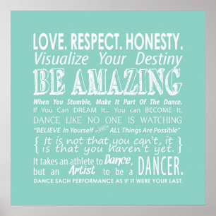 "Inspiration Dance Cotes Poster - Aqua"